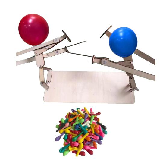 Bamboo Battle Balloon Game Fast-Paced Wooden Fencing Puppets for Thrilling Balloon Fight Fun Innovative Poke Balloon Toy