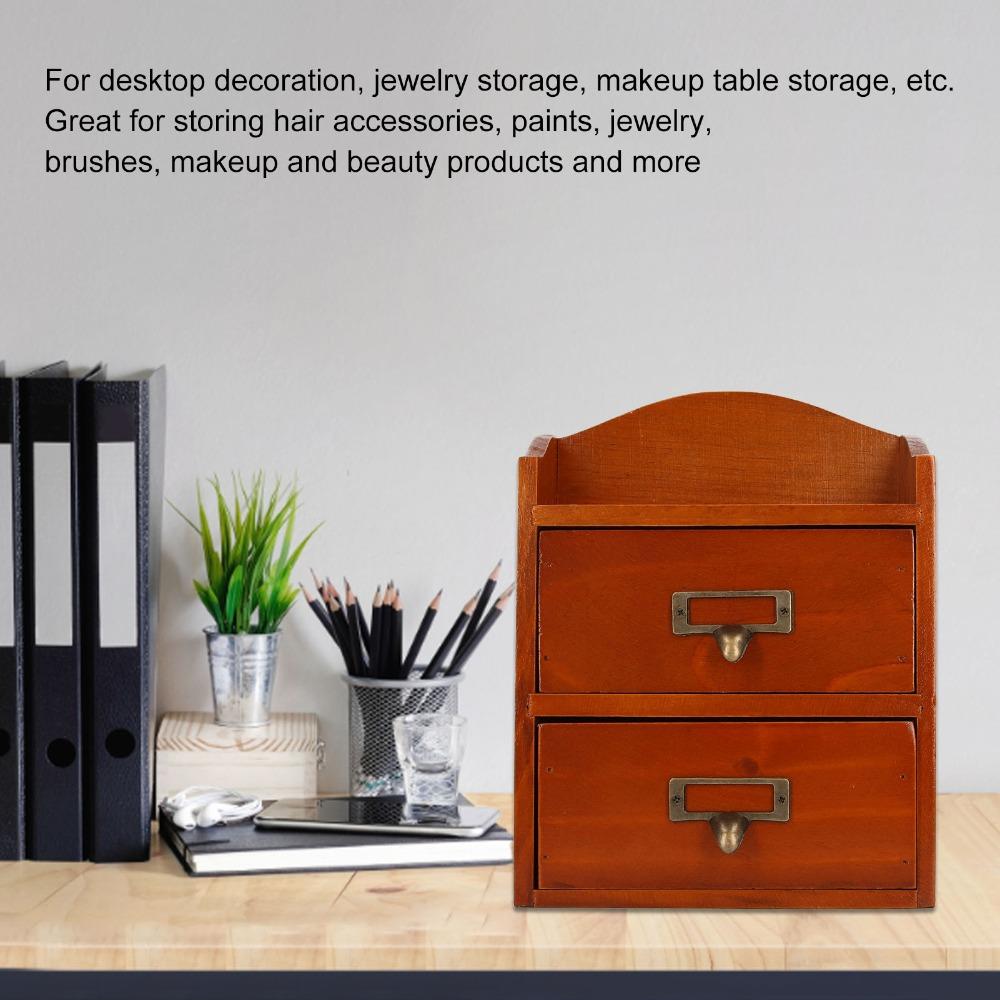 3pcs With Drawers Wooden Storage Box Multi Layer Storage Cabinet Desktop Storage Box For Office