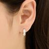 Hyeres-lor Essence Silver (W) Moissanite Single Wave One-Touch Earrings HL4E52442W9XXX