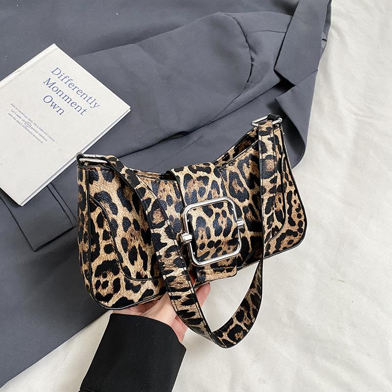 Женская сумка кроссбоди из ПУ, сумка с леопардовым принтом, модная одноплечевая сумка подмышку, нишевый дизайн, сумка-мессенджер