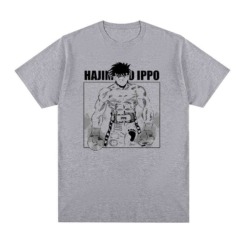 Винтажная хлопковая футболка Hajime No Ippo Аниме Макуноучи Летняя мода Аниме футболки Харадзюку Уличная одежда Футболки с коротким рукавом Унисекс