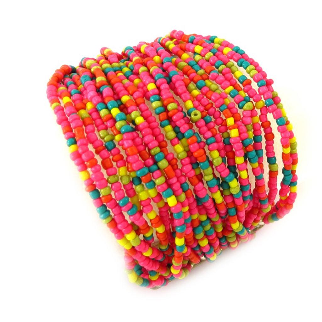 Les Trésors De Lily [K6533] — Дизайнерский браслет Calcutta разноцветного розового цвета.