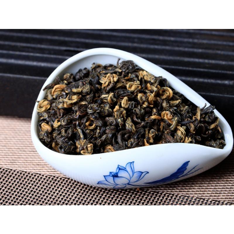 500 г Древний черный чай Юньнань Золотой шелк Золотая улитка Чай Фэнцин Дянь Хун