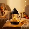 Cylindrical Pumpkin Wind Lantern Castle Ghost Pattern Halloween Night Light  Living Room