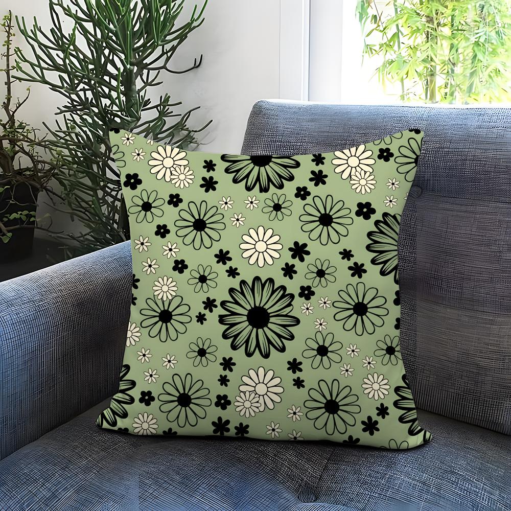 Floral pattern Cushion Cover Comfortable Reversible Pillow Cover Ideal for Car Sofa Bedroom Beyond