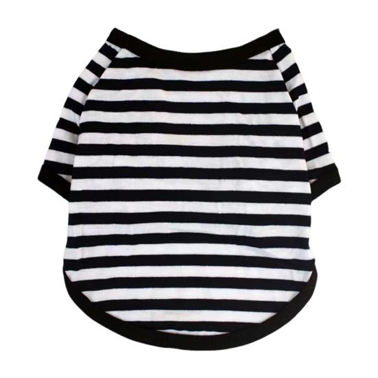 Dogs Striped T-Shirt Pet Round Neck Tee Shirt Short Sleeve Casual Pullover Puppy Apparel for Small Medium Dogs