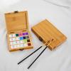 with Lid Watercolor Box Empty Bamboo Paint Storage Box New Paint Palette  Painting Art Supplies