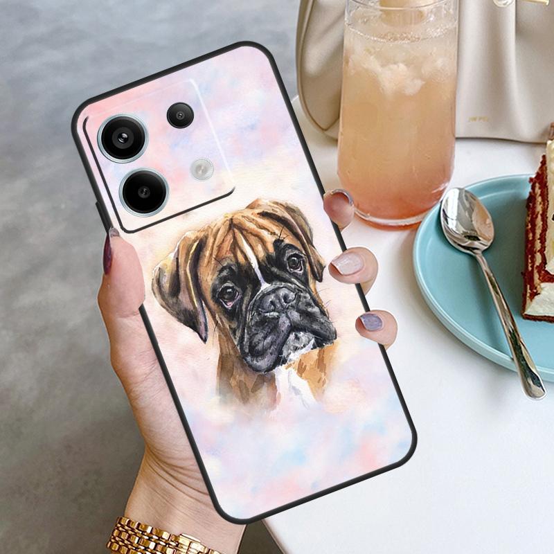 Boxer Dog Case For Xiaomi Redmi Note 13 8 9 10 11 12 Pro 12S 11S 10S 9S Redmi 13C 9C 10C 12C Cover