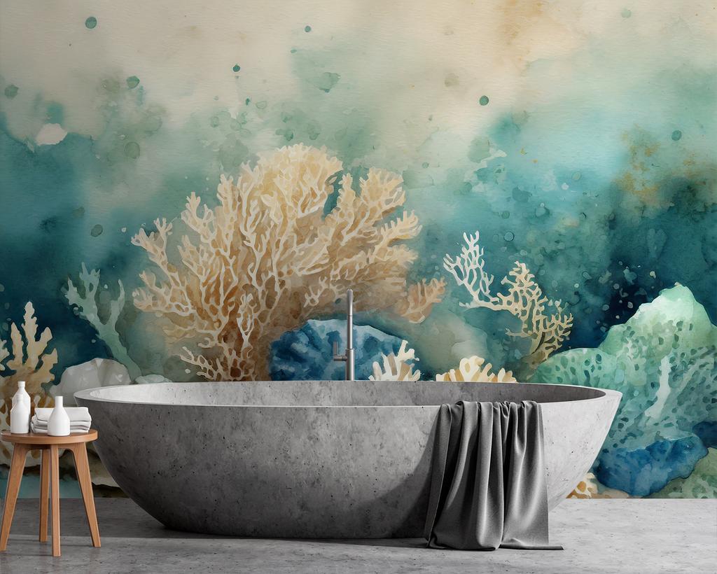 Wallpaper Coral sea starfish turquoise