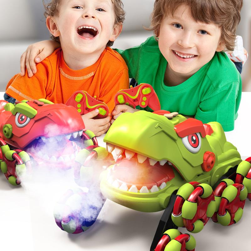Восьмиколесный динозавр с дистанционным управлением, трюковая машина, спрей, скалолазание, дети, мальчик, электрическая игрушка, дистанционный контроль, машина