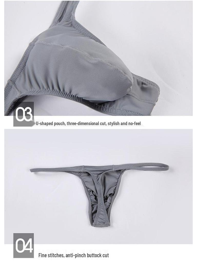 Мужское европейское и американское сексуальное нижнее белье двойные стринги T-спинка