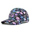 Halloween Decoration Skull Print Baseball Caps for Women Men Hip Hop Streetwear Adjustable Sun Hat Outdoor Sport Daily Festival