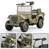 1:32 Willys Внедорожный Военный Сплав Модель Серия Второй Мировой Войны со Светом, Звуком и Открывающимся Капотом