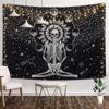 Vikama Gothic Skull Tapestry Wall Hanging In Black White Minimalist For Bedroom Decor