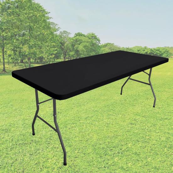 Outdoor Picnic Table Cloth with Elastic Edge Windproof Wear Resistant Waterproof Camping Washable Patio Table Cover Protector