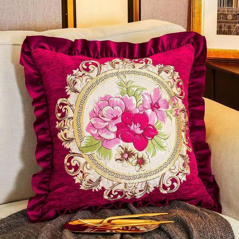 Вышитая подушка Офисная подушка Подушка для дивана в гостиной Автомобильная подушка с наполнителем Съемная и моющаяся