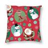 Christmas New Year Pillowcase Printing Polyester Cushion Cover Gift Santa Pillow Case Cover Home Zipper 18''