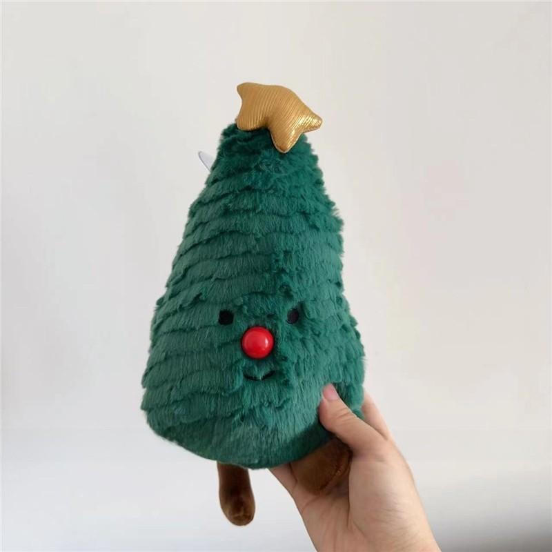 Festive Christmas Cushion With Embroidered Tree Pattern For Home Holiday Decoration