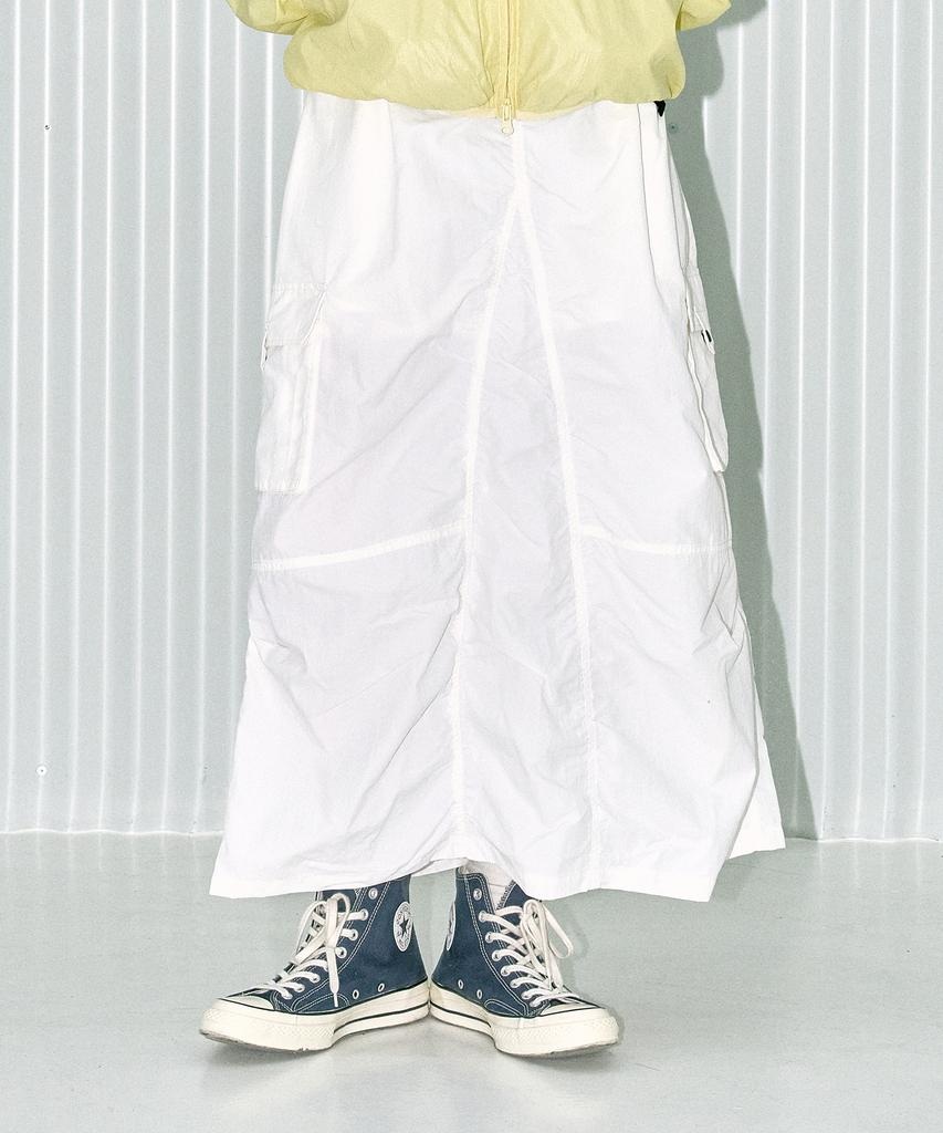Brown Bless W Tag Puckering Nylon Skirts - Ivory