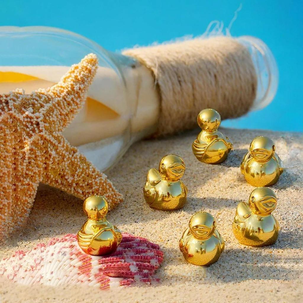 10/20Pcs Mini Golden Duck Figurines Gold Animal Decor For Birthday Party Favor Fairy Garden Gift