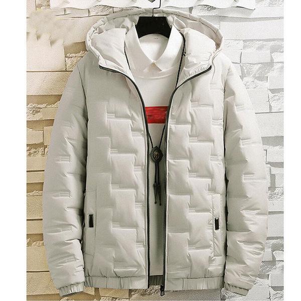 Мужская зимняя пуховая куртка, толстая и теплая уличная тонкая куртка, повседневная мужская короткая хлопковая куртка с капюшоном, пальто