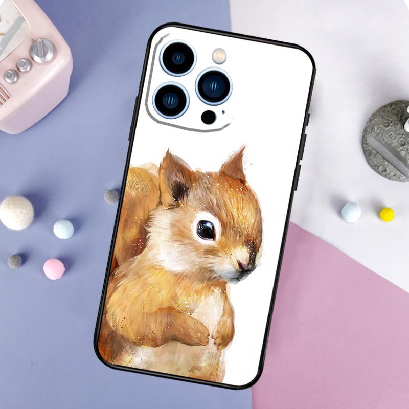 Милый чехол с животным белкой для iPhone 16 15 14 Pro 11 12 13 Pro Max XS X XR Plus 12 13 Mini Мягкая крышка