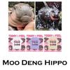 Moo Deng Tiny Baby Hippo Star Thailand Cute Pygmy Hippo Unisex Men Women Children Kid Boy Girl T-Shirt Print Short Sleeve Round Neck
