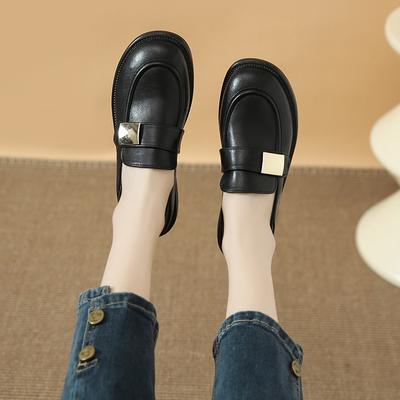 Повседневные мокасины для женщин из натуральной кожи с квадратным каблуком, удобные туфли-лодочки с квадратным носком, весна/осень, офисная обувь без застежек