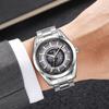 SKMEI Earth Pattern Decorative Dial Personality Mechanical Watch Men Business Creative Luminous Hands Watch Clcok