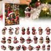 24 Days Dachshunds Christmas Holiday Advent Calendar 2D Acrylic Dachshunds Ornament Countdown Calendar Xmas Tree Hanging Pendant