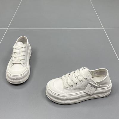 Маленькие белые туфли для двух ношений, женские весенние новые стильные повседневные спортивные универсальные кроссовки на толстой подошве с растворенной подошвой, трендовые