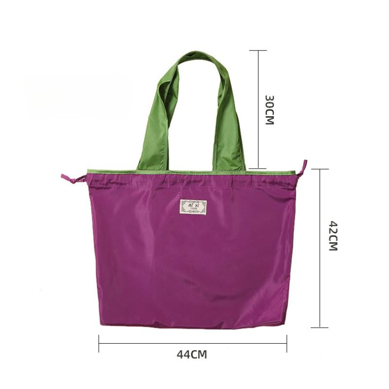 Large Drawstring Environmental Supermarket Shopping Bag Fashion Shoulder Bag Foldable Portable Tote Grocery Bag Waterproof