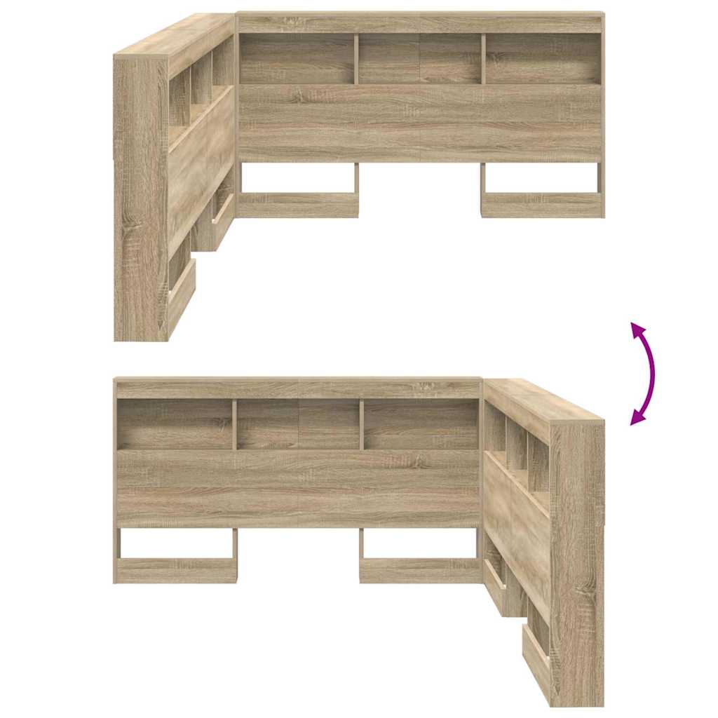 Storage Headboard Sonoma Oak 135 cm Particleboard