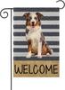 Welcome Australian-Shepherd Garden Ag 12x18 Double Sided, Small Burlap Stripes Dog Garden Yard Ags Welcome Friends for H EEL
