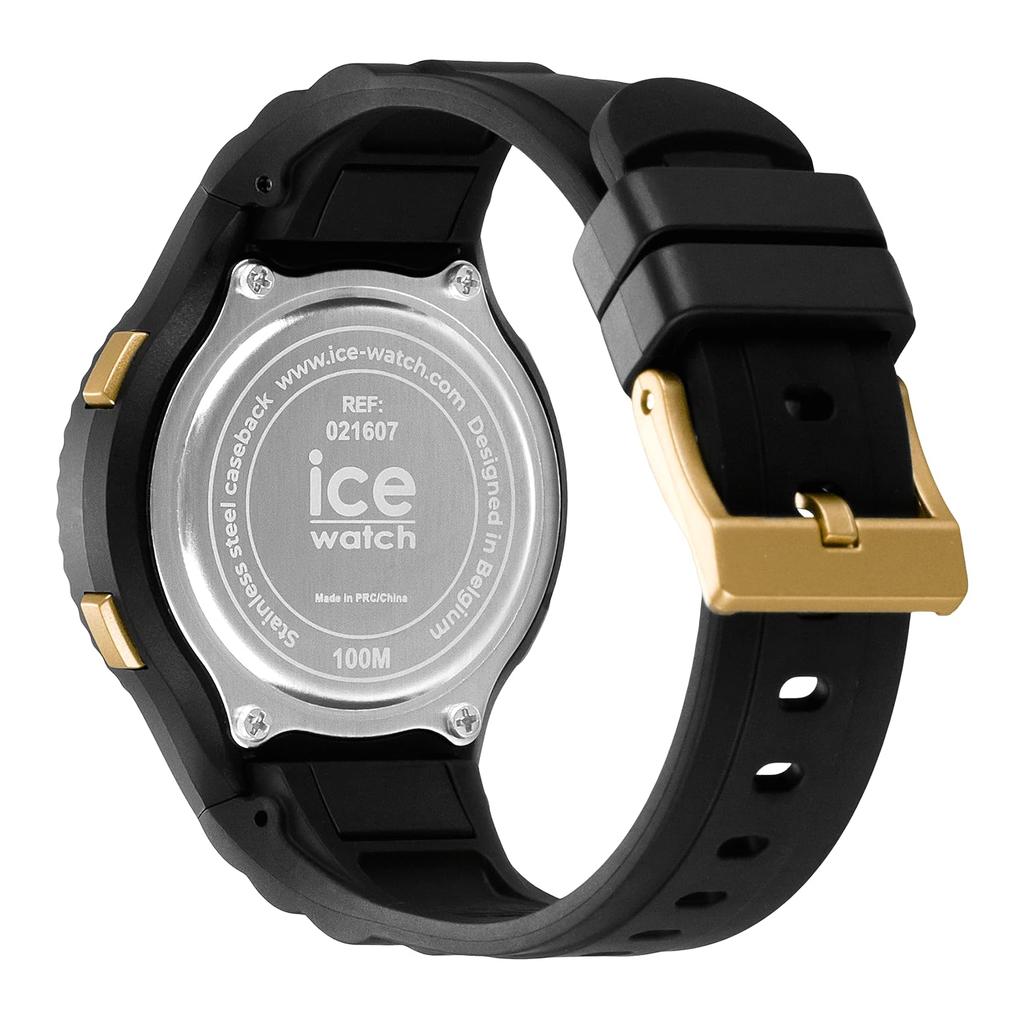 Authorized Distributor Ice Watch Digital Ladies 021607 Ice Digit Black Gold Small [Ice Watch]
