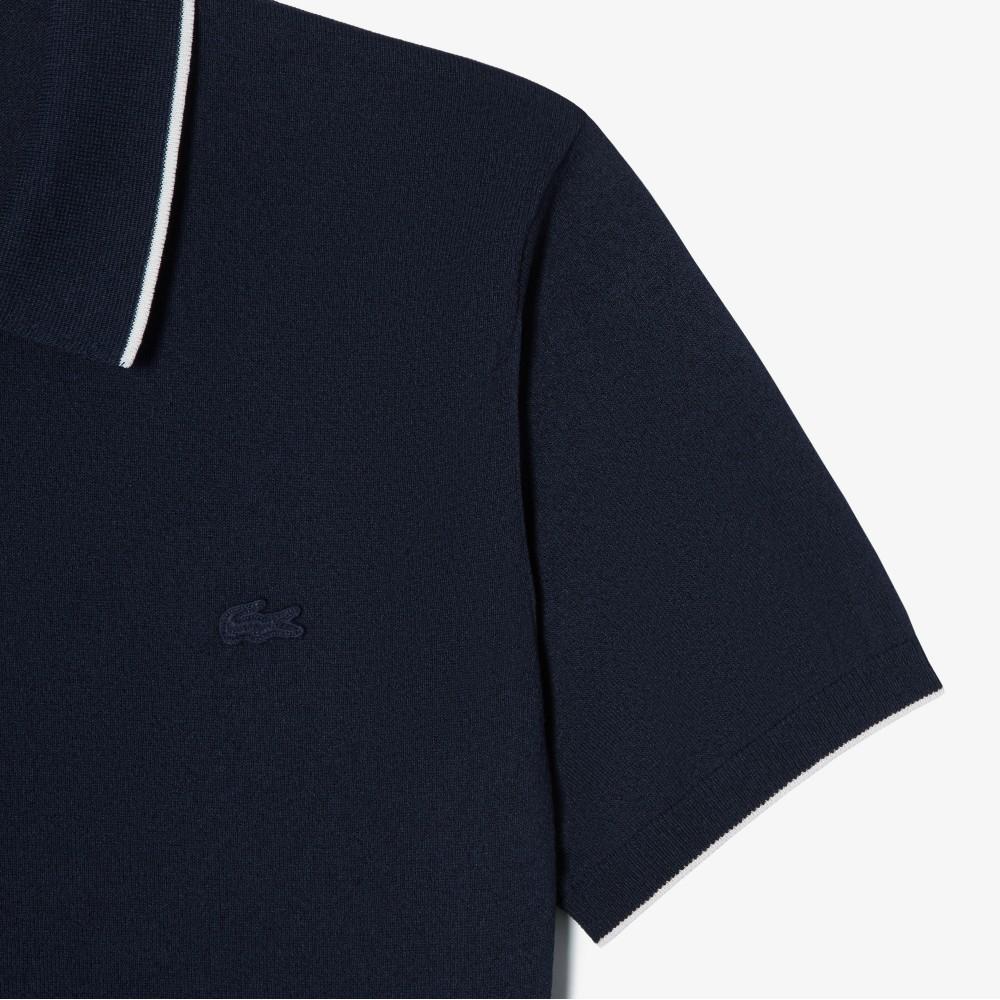 [lacoste] Men's Tipped Paper Short Sleeve Sweater Polo Shirt PH744E-56G166