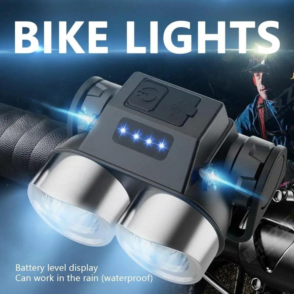 Rainproof Design Bicycle Front Rear Light IPX6 Waterproof Cycling Headlight Road Bike
