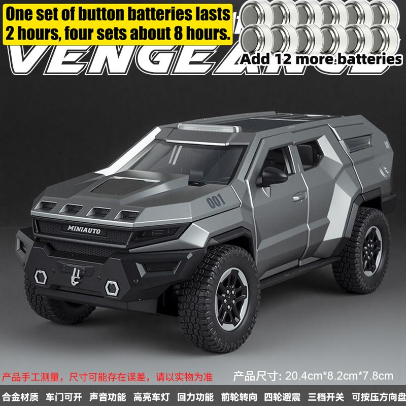 1:24 Rezvani Motors Vengeance Американский Премиум Бронированный Внедорожник Модель Автомобиля из Литого Металла Сплав Модный Декор Коллекционные Предметы