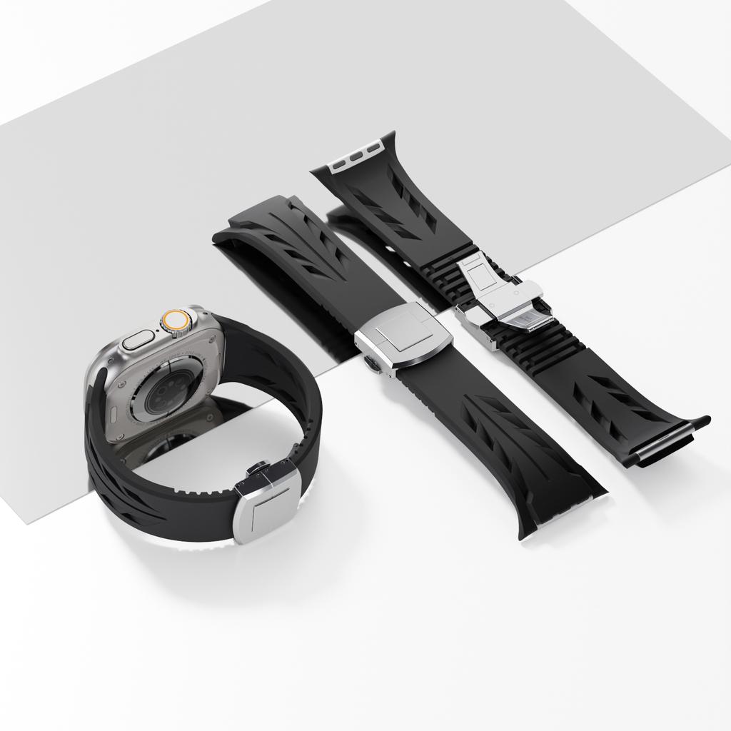 Силиконовый ремешок для Apple Watch Ultra 2 49 мм 10 46 мм 9 8 7 45 мм 44 мм Премиальный браслет для Iwatch Серии 6 5 4 Se Ремень, обрезаемый по размеру