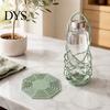 Flat Storage Cup Holder Mesh Coaster And Drink Carrier, Silicone Reusable Non Slip Bottle Holder, 2 in Modern Table Decor 1 Portable Mat Bag,