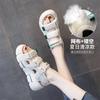 Popular Summer Women's New Sandals Velcro Muffin Sole Sandals Fashionable Beach Heightening Platform Sandals