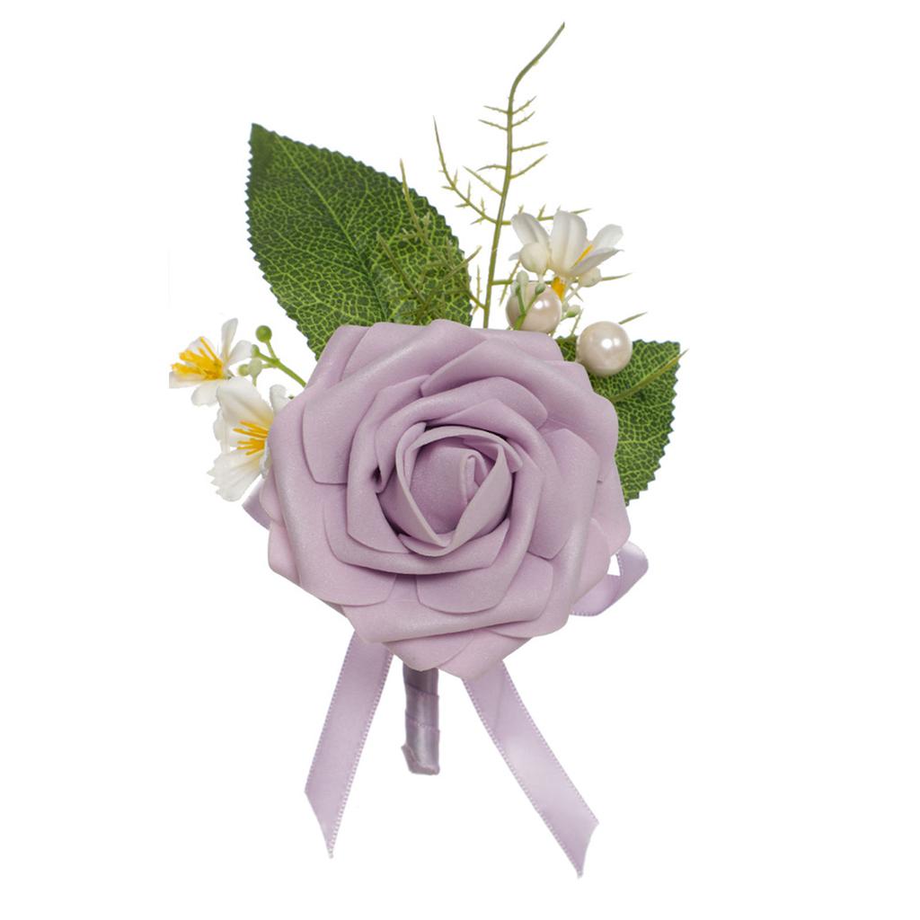 Elegant Artificial Rose Boutonniere Corsage with Delicate Craftsmanship Floral Brooch for Formal Gatherings Party
