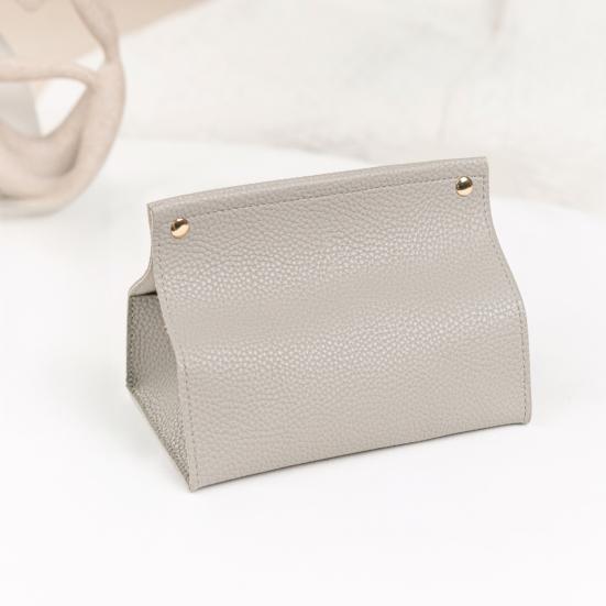 Tissue Box, Easy Open Waterproof PVC Leather Design, Simple Style Durable Anti-Crack Tissue Dispenser for Home Car Use