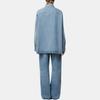 Amiparis Solid Color Lapel Loose Single-Breasted Long Sleeve Denim Jacket Women jackets Light-Blue FJK273DE0046480