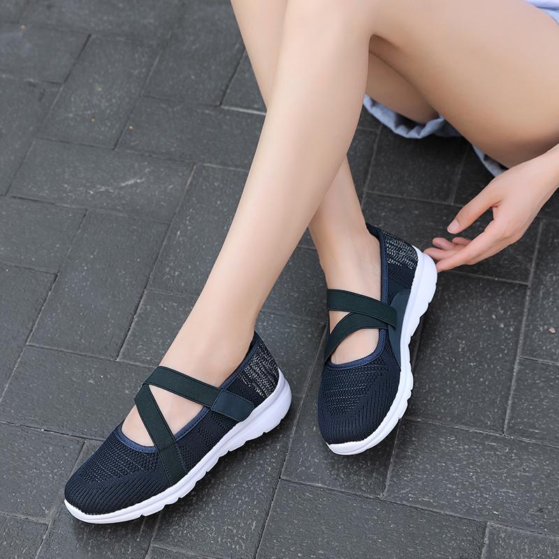 Женские повседневные теннисные спортивные легкие летние сетчатые туфли с плоским дном удобные походные дышащие вулканизированные туфли женские кроссовки