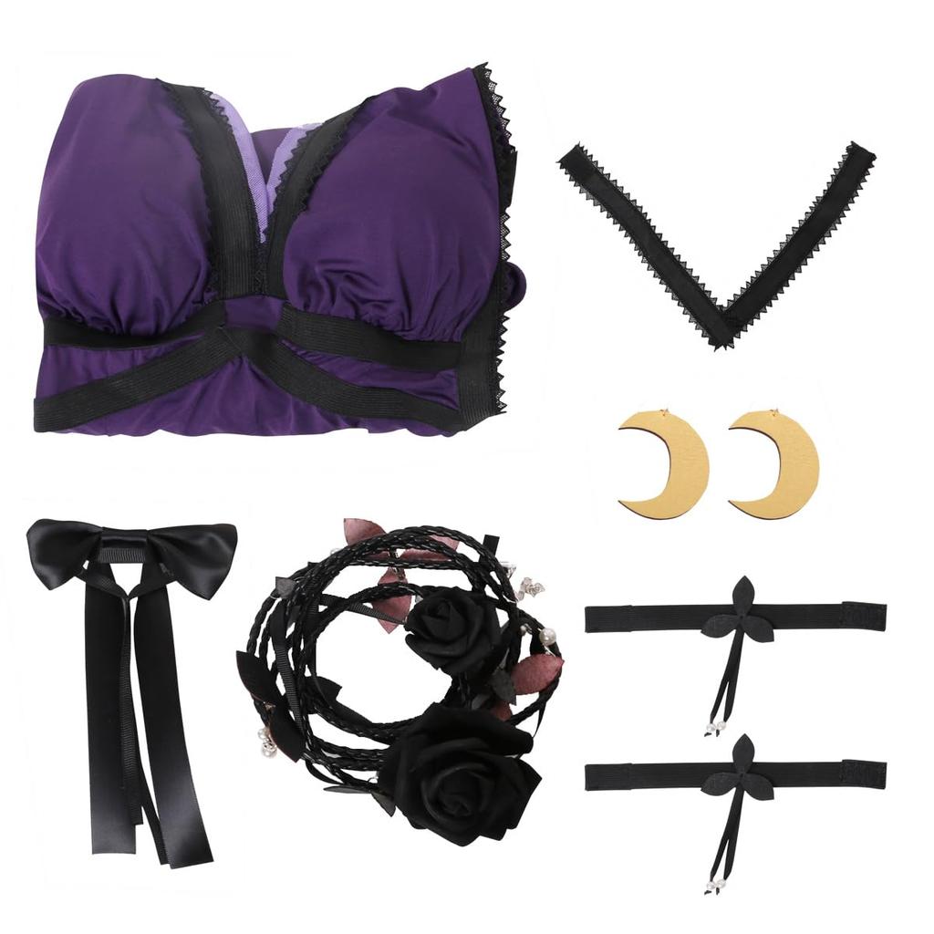 NIUKACOS FF7 Тифа Косплей, Взрослое фиолетовое платье, Костюм для игры, Костюм для аниме, Взрослый, Хэллоуин, Фотосессия, Мероприятие, Косплей Тифы, XXL/3XL