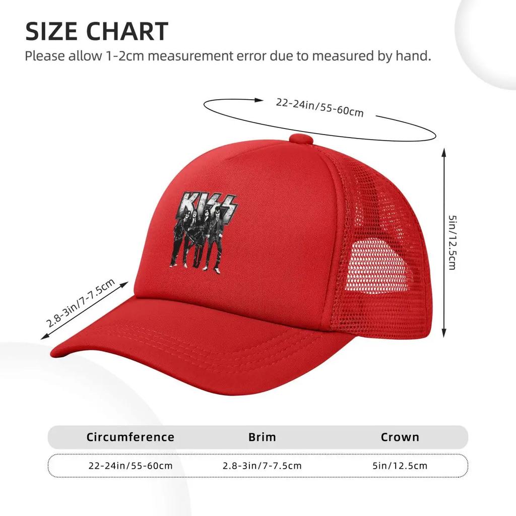KISS The Band Сетчатые Бейсболки Snapback Модные Бейсбольные Кепки Дышащие Повседневные Кепки для Улицы Унисекс