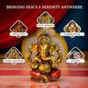 Antique Gold Painted Ganesha Idol (5 inch) | Marble Dust Ganesh Murti