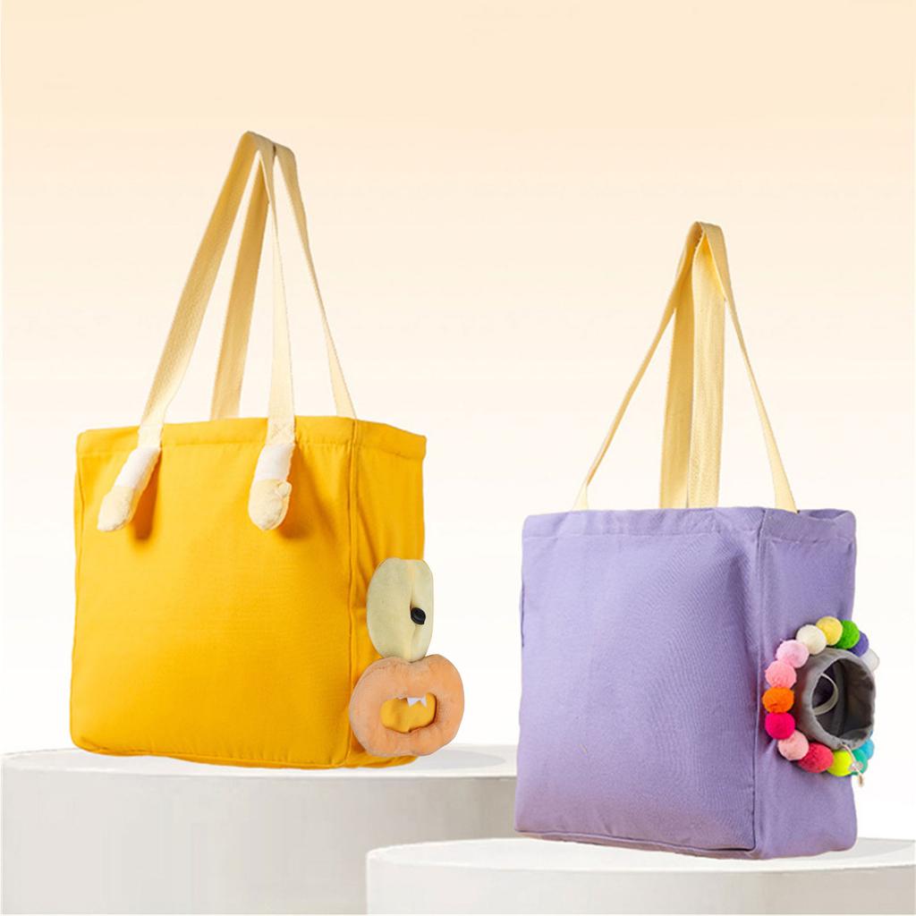 Cat-in-bag Canvas Carrier for Puppies Carry Bag Outdoor Travel Shoulder Carrier Sightseeing Tote Safe Strap