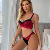 Julexy Сексуальное кружевное нижнее белье для женщин, комплект из бюстгальтера и трусиков с эффектом пуш-ап, интимные регулируемые трусы-бюстгальтеры